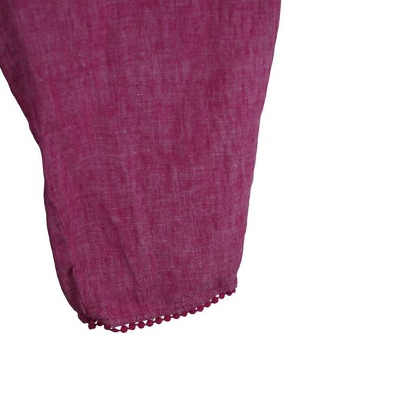 EUC Talbots Fuschia Cropped Linen Pull-on Pants‎ Size 8 - Picture 5 of 10